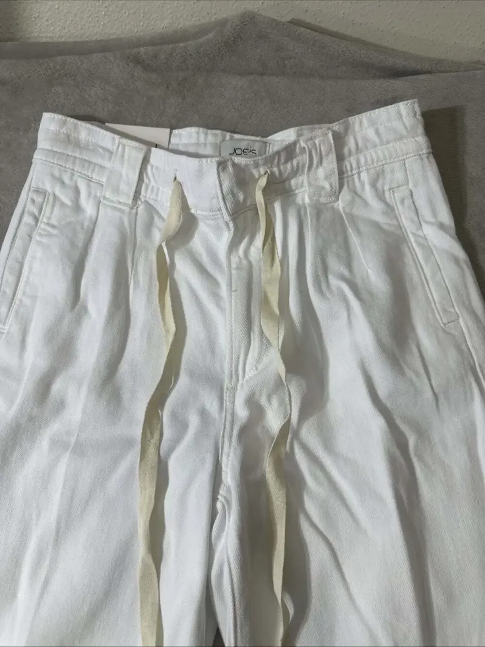 Joe’s Jeans Women’s White High Rise Wide Leg Drawstring Pants Size 26
